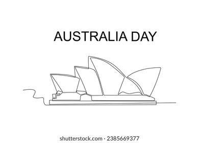 A Sydney Opera House. Australia day one-line drawing