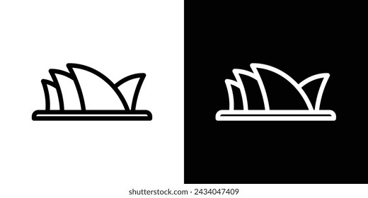 Sydney Opera House Line Icon on White Background for web.