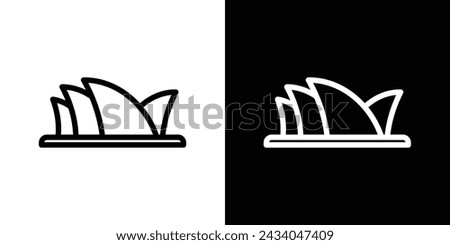 Sydney Opera House Line Icon on White Background for web.