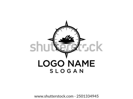 Sydney Opera House logo vector with compass