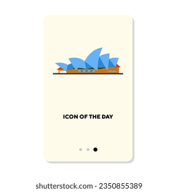 Sydney Opera house on white background. Tourism, attraction, city cartoon illustration. Sightseeing and building concept. Vector illustration symbol elements for web design and app