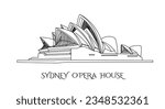 Sydney Opera House vector illustration on white background. 
