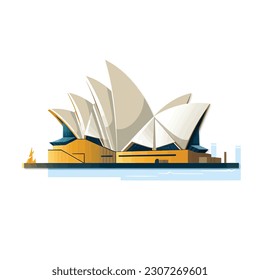 Vector de ópera de Sydney aislado en blanco