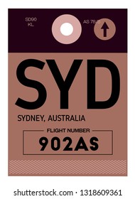 Sydney Realistically Looking Airport Luggage Tag