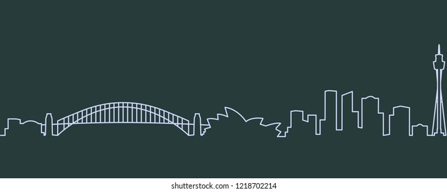 Sydney Single Line Skyline