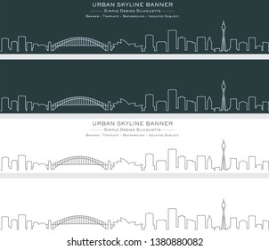 Sydney Single Line Skyline Banner