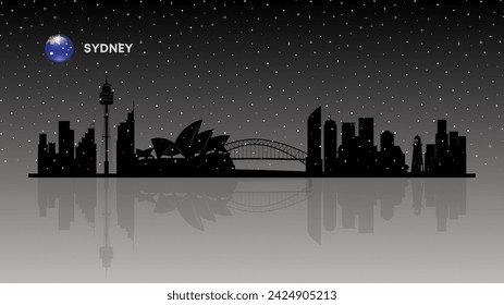 Sydney skyline, Sydney cityscape, Sydney skyscraper buildings vector silhouette. vector illustrator