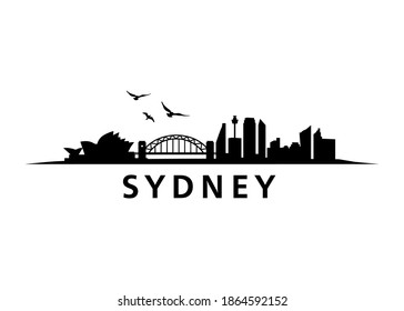 Edificios de Silhouette en Sydney Skyline Landscape City