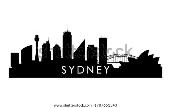 Sydney Skyline Silhouette Black Sydney City Stock Vector (Royalty Free ...