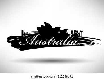 Sídney Skyline con diseño de tipografía