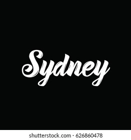 sydney, text design. Vector calligraphy. Typography poster. Usable as background.
