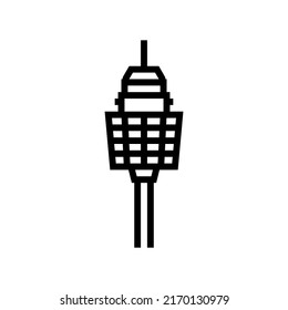 sydney tower line icon vector. sydney tower sign. isolated contour symbol black illustration