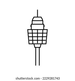 sydney tower line icon vector. sydney tower sign. isolated contour symbol black illustration