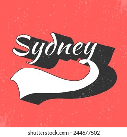 Sydney T-shirt Typography Graphics, Vector Illustration 