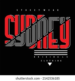 Sydney typography design t-shirt print vector illustration