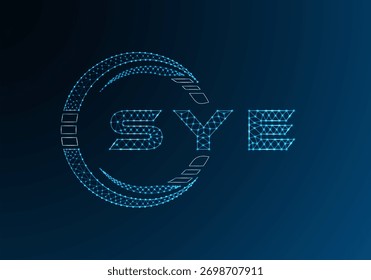 SYE low poly letter logo vector design. SYE lower poly logo design. Low poly logo.