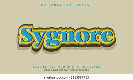 Sygnore glowing standard text effect Editable text effect