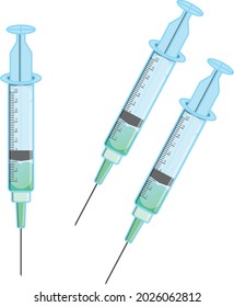 Syiringe with vaccin covid 19, corona virus