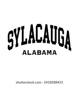Sylacauga text effect vector. Editable college t-shirt design printable text effect vector