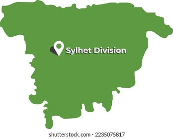 Sylhet Division (Administrative Divisions of Bangladesh) map vector illustration, 