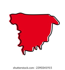 Sylhet state map vector illustration