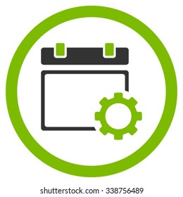 Syllabus Adjustment vector icon. Style is bicolor flat rounded symbol, eco green and gray colors, rounded angles, white background.