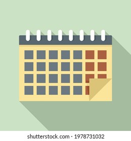 Icono de calendario de sílabas. Ilustración plana del icono del vector del calendario Syllabus para el diseño web