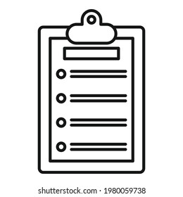 Syllabus clipboard icon. Outline Syllabus clipboard vector icon for web design isolated on white background