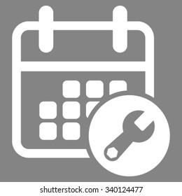 Syllabus Configuration vector icon. Style is flat symbol, white color, rounded angles, gray background.