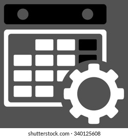 Syllabus Configuration vector icon. Style is bicolor flat symbol, black and white colors, rounded angles, gray background.