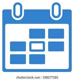 Syllabus Date vector icon. Style is flat symbol, cobalt color, rounded angles, white background.