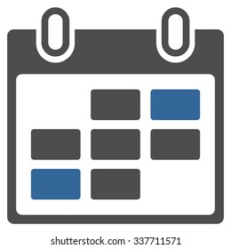 Syllabus Days vector icon. Style is bicolor flat symbol, cobalt and gray colors, rounded angles, white background.