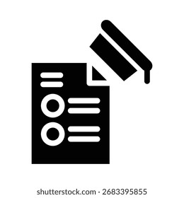 Syllabus Glifo Icono Ilustración Vector Gráfico. Gráfico simple del Vector de la ilustración del elemento, conveniente para el App, los Sitios web, y las presentaciones aisladas en el fondo blanco