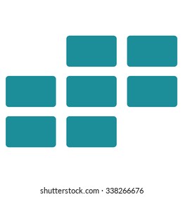 Syllabus Grid vector icon. Style is flat symbol, soft blue color, rounded angles, white background.