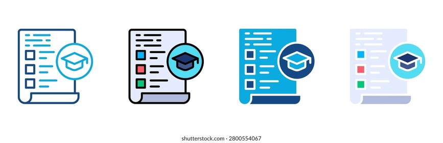 Syllabus Icon Multiple Style Collection