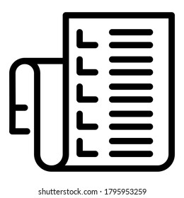 Syllabus icon. Outline syllabus vector icon for web design isolated on white background