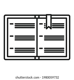 Syllabus instruction book icon. Outline Syllabus instruction book vector icon for web design isolated on white background
