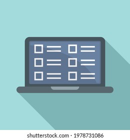Syllabus laptop icon. Flat illustration of Syllabus laptop vector icon for web design