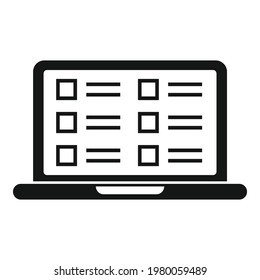 Syllabus laptop icon. Simple illustration of Syllabus laptop vector icon for web design isolated on white background