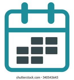 Syllabus Month vector icon. Style is bicolor flat symbol, soft blue colors, rounded angles, white background.