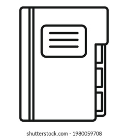 Syllabus paper folder icon. Outline Syllabus paper folder vector icon for web design isolated on white background