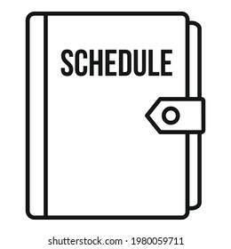 Syllabus schedule notebook icon. Outline Syllabus schedule notebook vector icon for web design isolated on white background