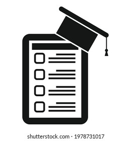Syllabus tablet graduation icon. Simple illustration of Syllabus tablet graduation vector icon for web design isolated on white background
