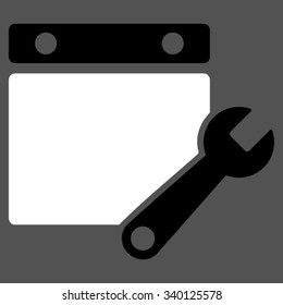 Syllabus Tuning vector icon. Style is bicolor flat symbol, black and white colors, rounded angles, gray background.