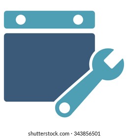 Syllabus Tuning vector icon. Style is bicolor flat symbol, cyan and blue colors, rounded angles, white background.