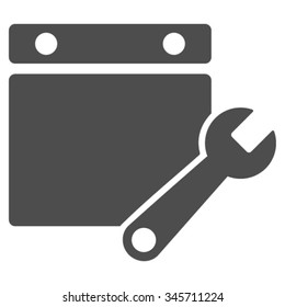 Syllabus Tuning vector icon. Style is flat symbol, gray color, rounded angles, white background.