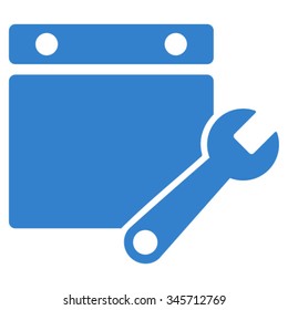 Syllabus Tuning vector icon. Style is flat symbol, cobalt color, rounded angles, white background.
