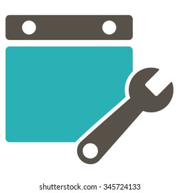 Syllabus Tuning vector icon. Style is bicolor flat symbol, grey and cyan colors, rounded angles, white background.
