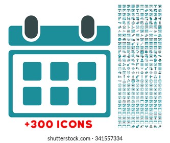 Syllabus vector icon with additional 300 date and time management pictograms. Style is bicolor flat symbols, soft blue colors, rounded angles, white background.