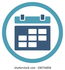 Syllabus vector icon. Style is bicolor flat rounded symbol, cyan and blue colors, rounded angles, white background.